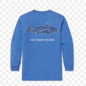 Southern Marsh Delta‎ Fish Tee Men’s Small Blue Graphic T-Shirt